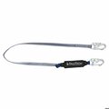 Falltech ViewPack Shock Absorbing Lanyard, 310 lb Load, 6 ft L, Polyester Line, 1 Legs, Snap Hook Anchorage C 8256